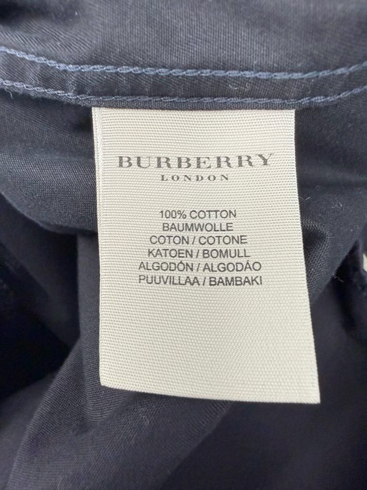 BURBERRY Nova Check Accents Size Men's L Black Long Sleeve Shirt