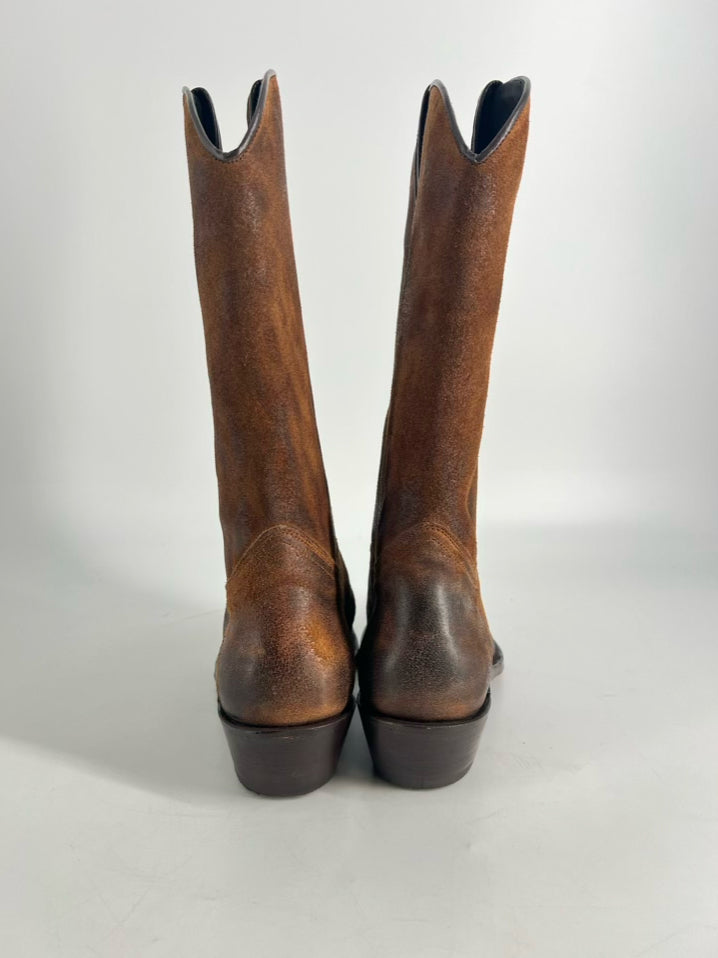 TONY MORA Size 44 Cognac Leather Cowboy Boots