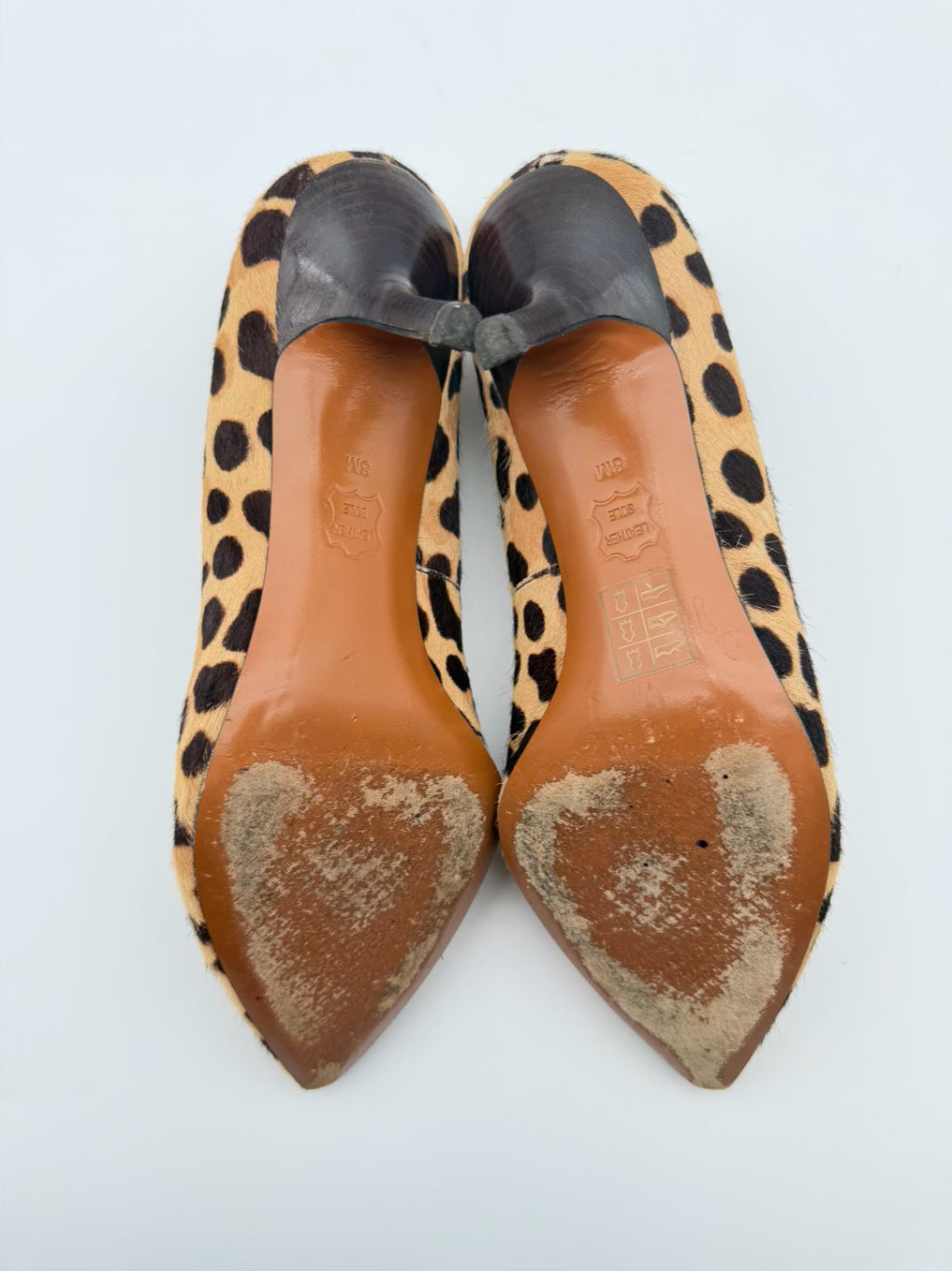 TORY BURCH WMNS Size 8 Tan & Brown Pony Hair Animal Print Heels