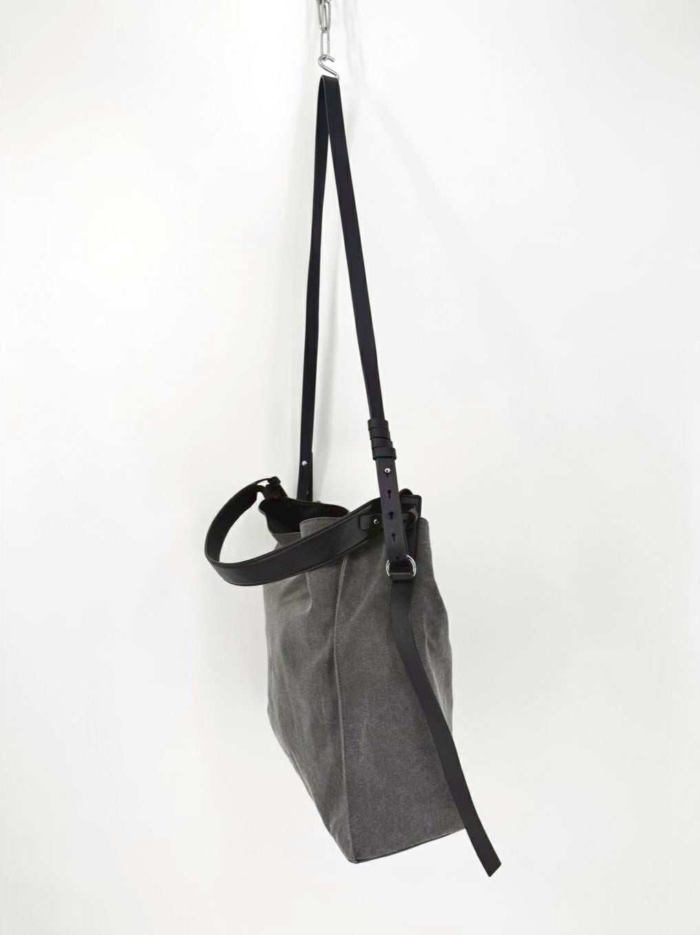 ALLSAINTS Gray Leather Tote Bag