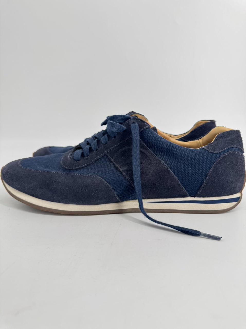 PETER MILLAR Size 10 Navy Suede Sneakers