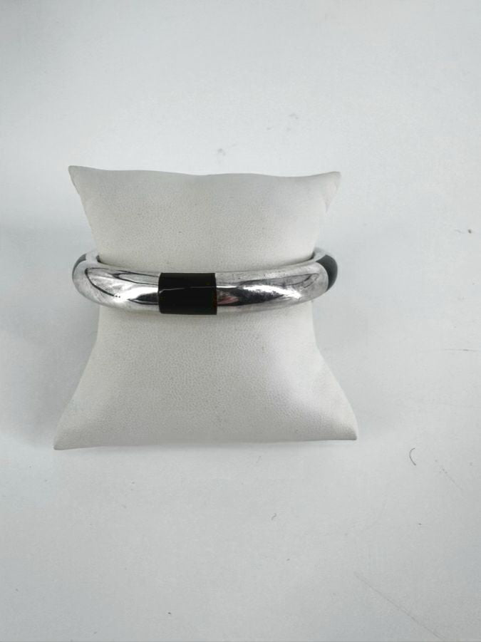 MEXICAN SILVER Onyx Bangle Bracelet