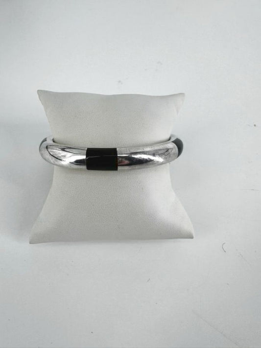 MEXICAN SILVER Onyx Bangle Bracelet