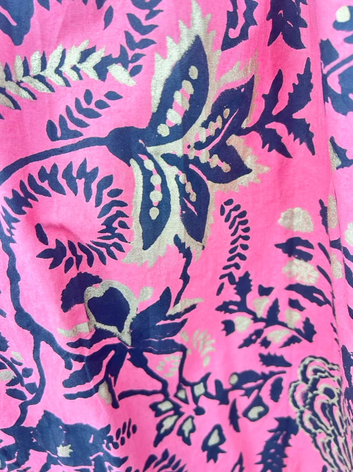 SZ BLOCKPRINTS Size M Berry Print Floral Blouse NWT