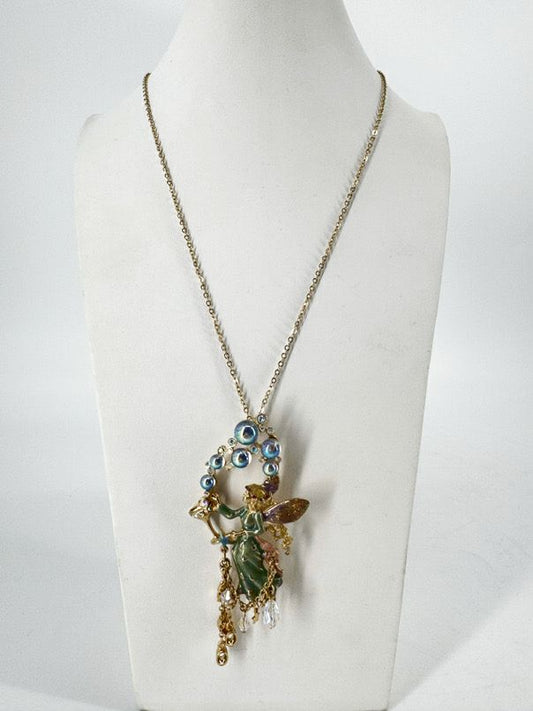 KIRKS FOLLY Gold Tone Bubble Fairy Pendant Necklace