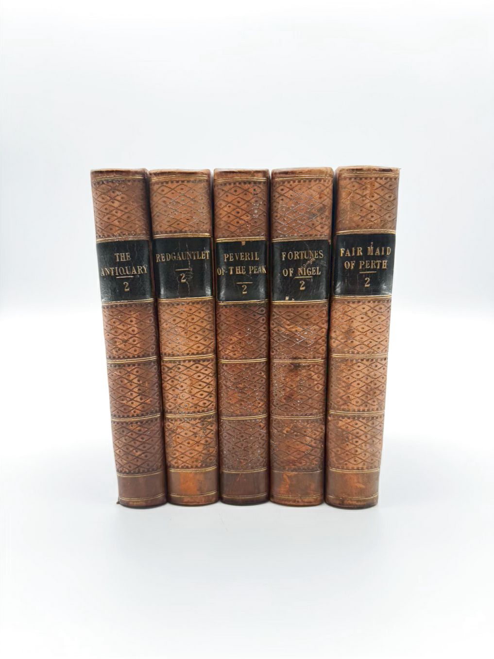 WAVERLY NOVELS Leather Bound Set Of 5 Books