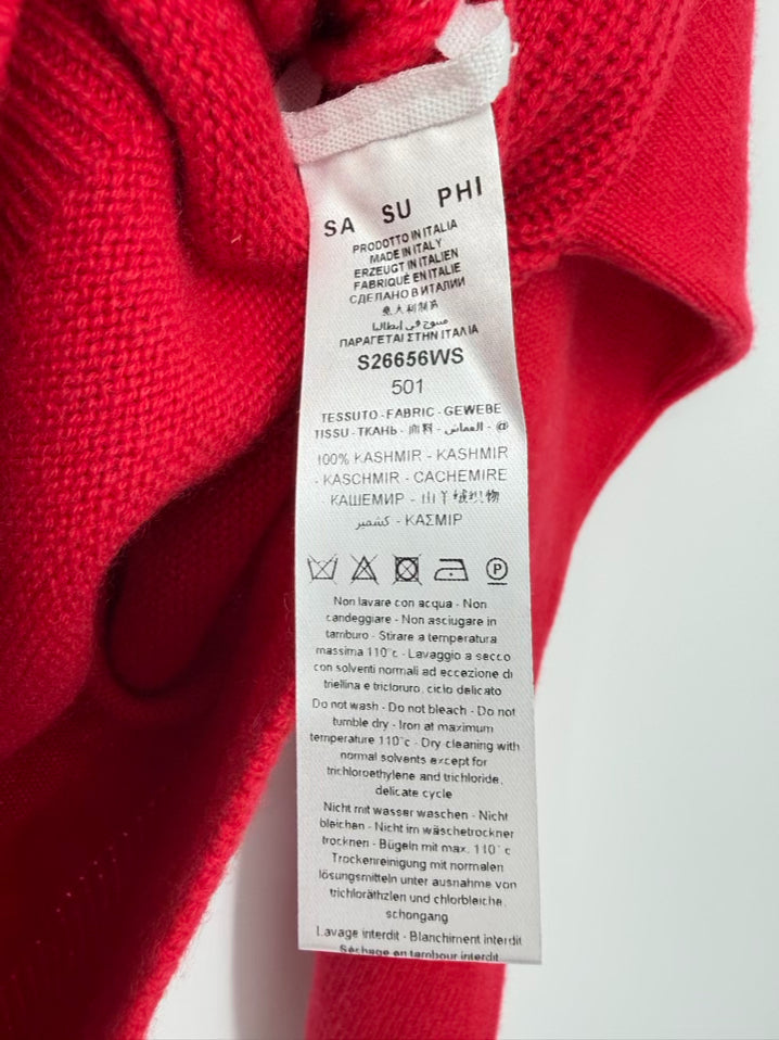 SA SU PHI Wmn's Size 44 Red Cashmere Crew Sweater