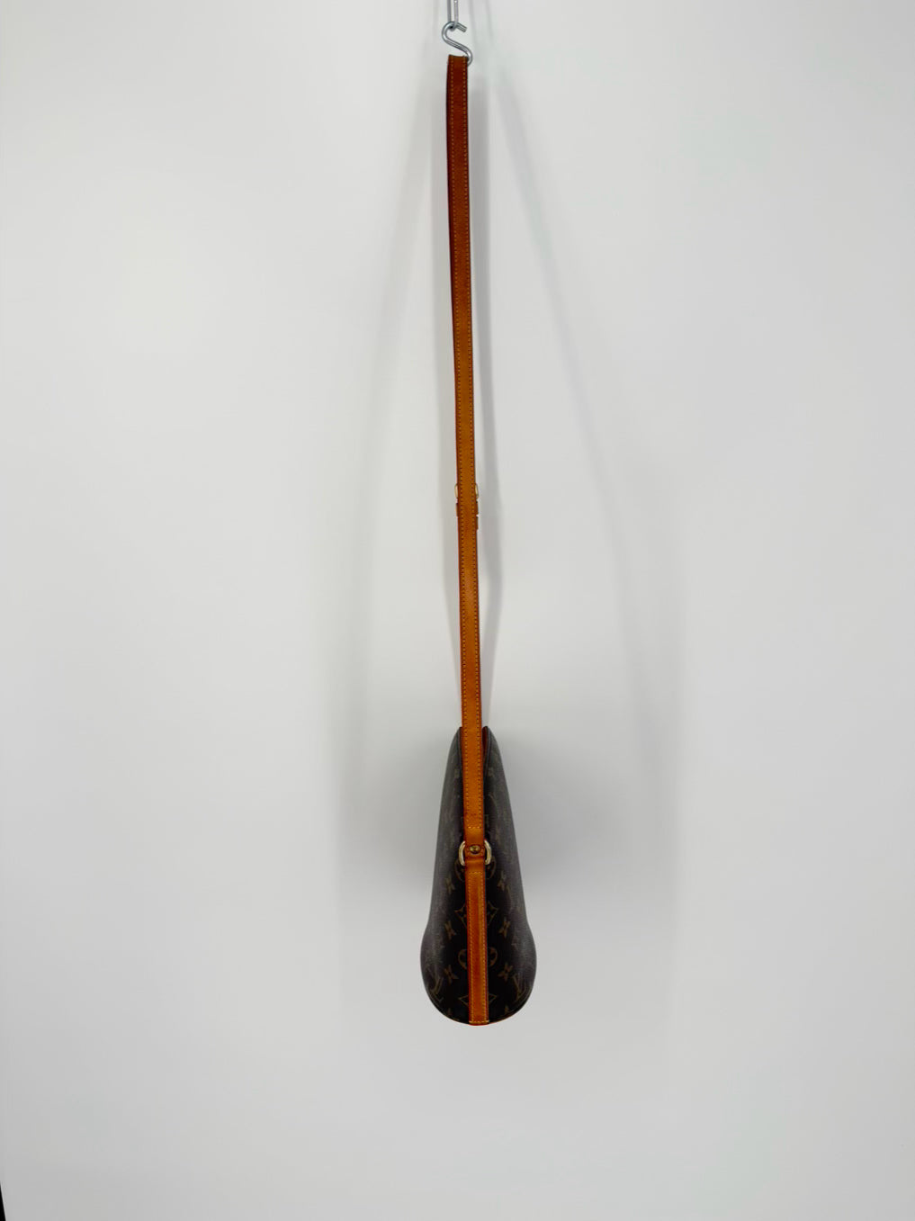 LOUIS VUITTON Brown Leather Monogram Crossbody Bag