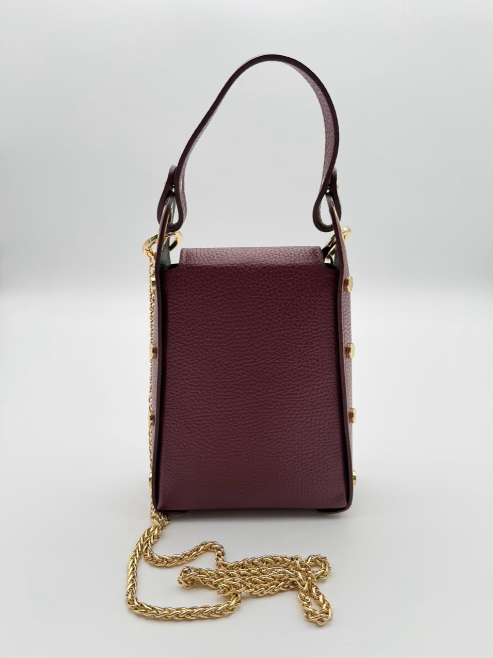 Burgundy Leather Bumblebee Crossbody Bag