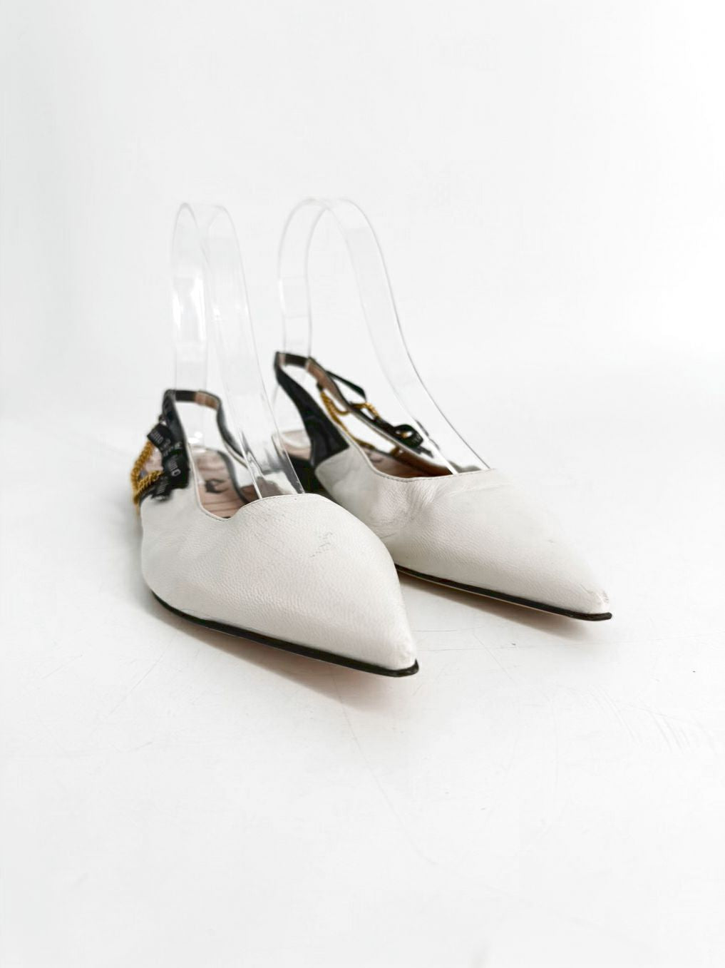 JOHN GALLIANO Size 36.5 White & Black Flats