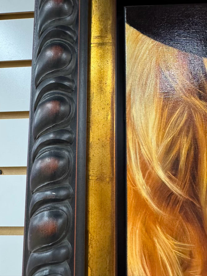 MAURO J. YRIGOYEN Lady in Hat Painting in Black Frame