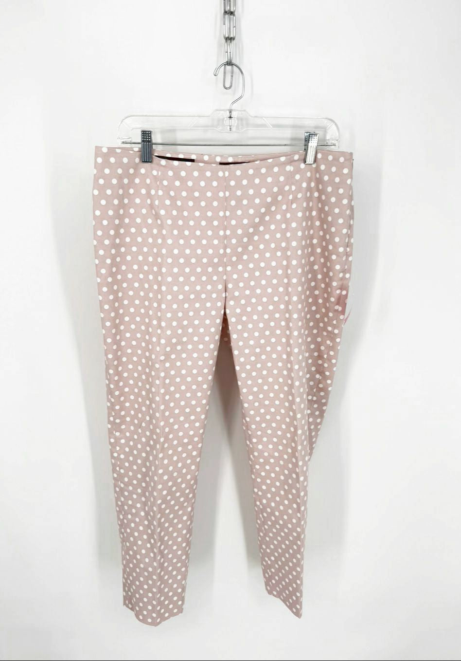 PESERICO Size 48 Blush Print Polka Dot Pants