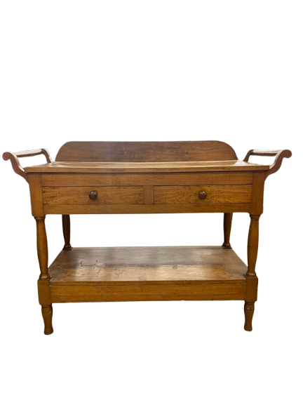 ANTIQUE Wood Wash Stand w/ Towel Bars and 2 Drawers