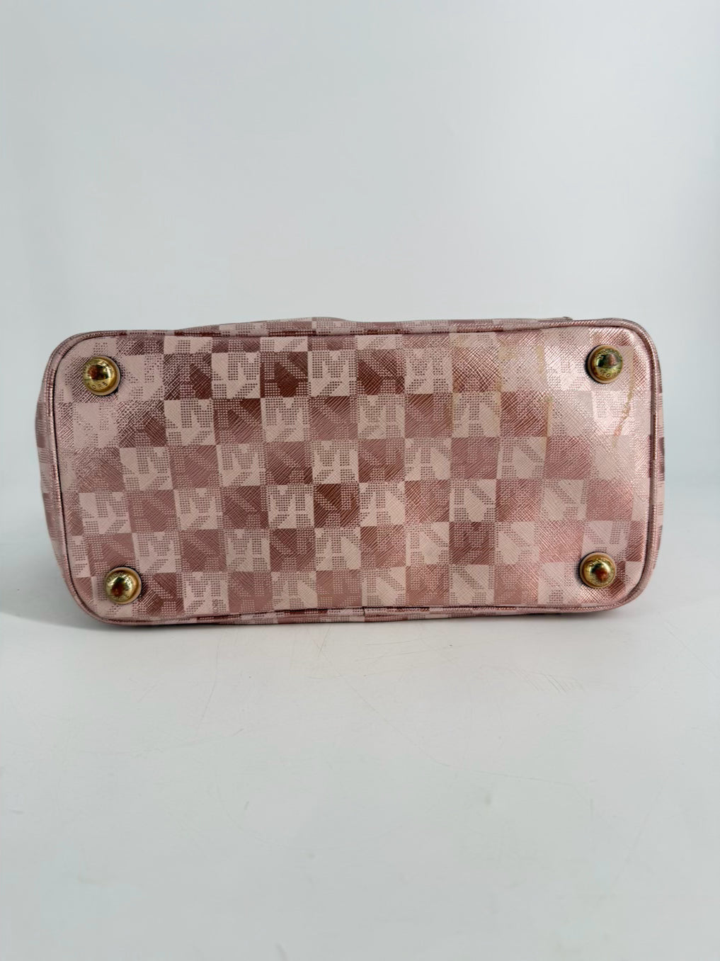 MICHAEL KORS Pink Metallic Monogram Purse