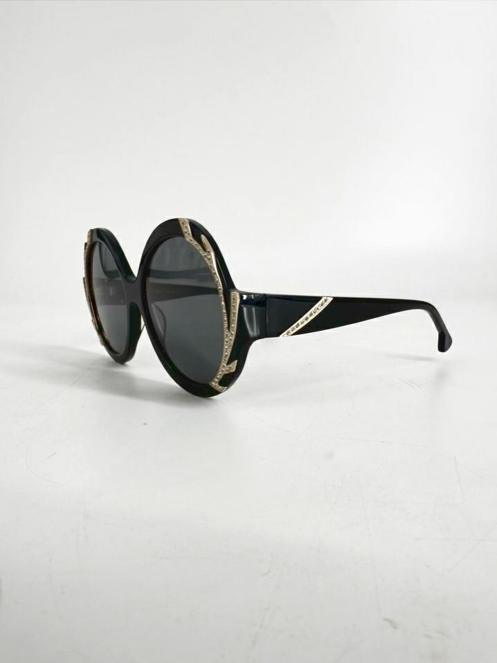 ALICE + OLIVIA Black & Gold Sunglasses