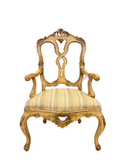 Light Resin Queen Ann Chair w/ Fabric Seat