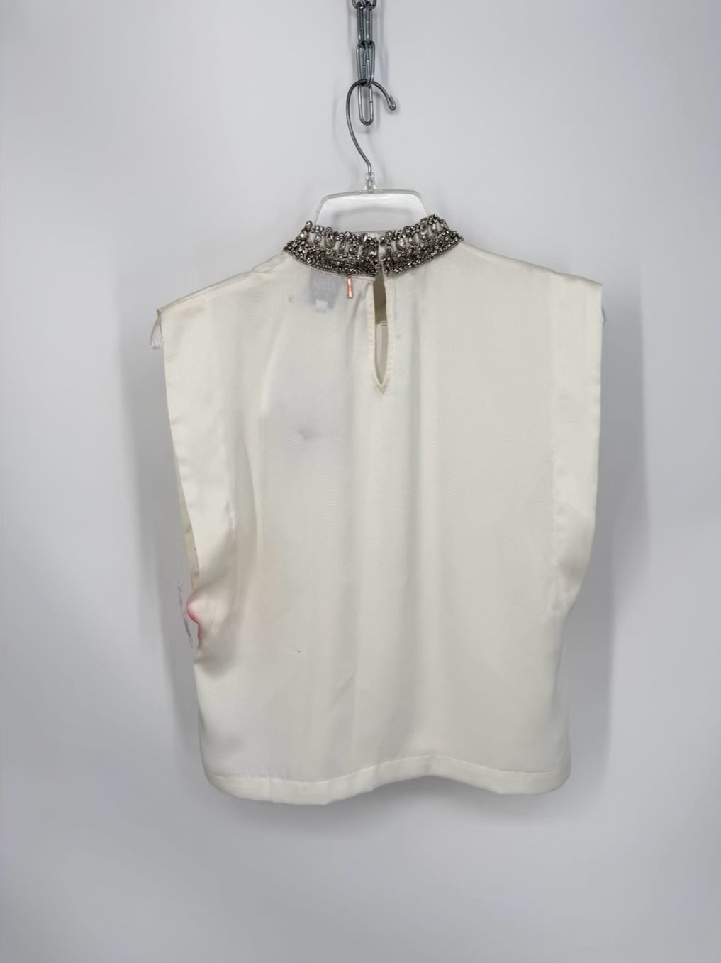 MISA LOS ANGELES Wmn's Size XS Ivory Rhinestone Detail Blouse NWT