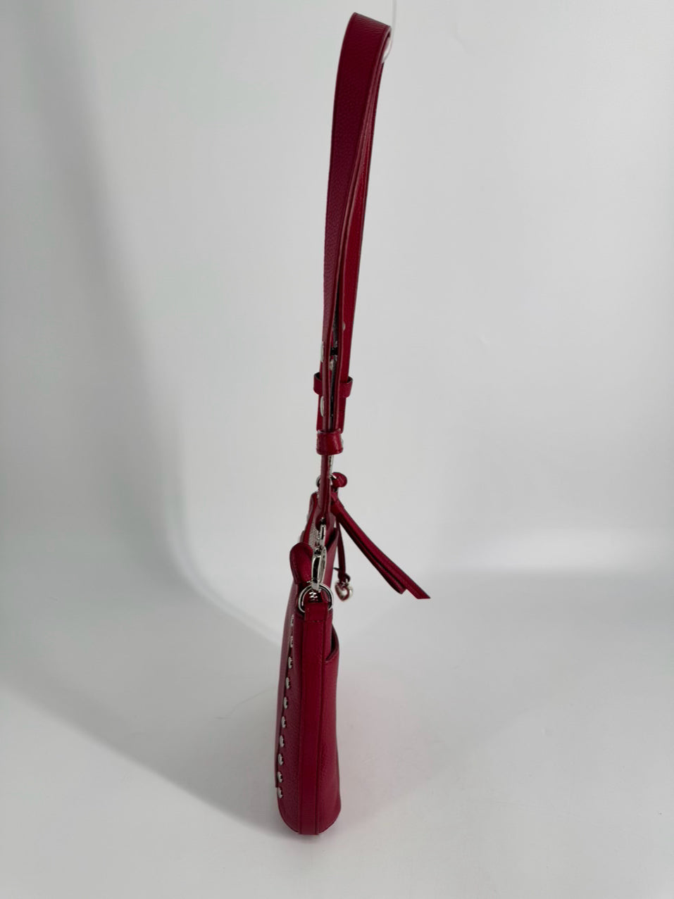 BRIGHTON Red & Silver Leather Crossbody Bag