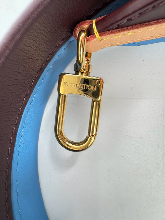 LOUIS VUITTON Brown Leather Monogram Logo Cluny Purse