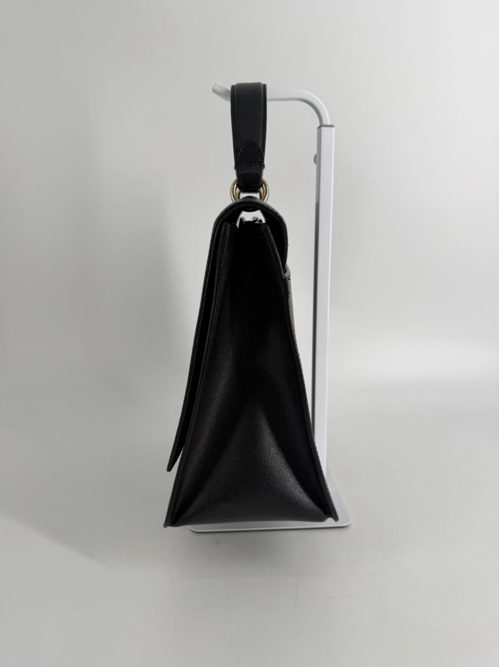 FURLA Bella Black Leather Top Handle Bag