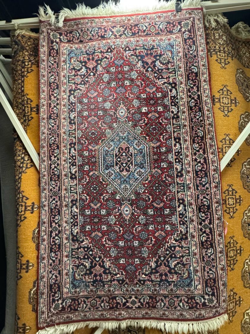 Red, Blue & Cream Oriental Area Rug