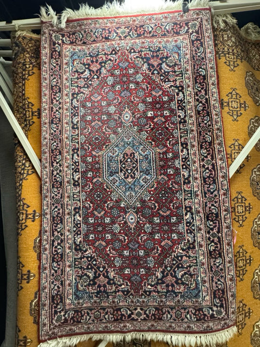 Red, Blue & Cream Oriental Area Rug