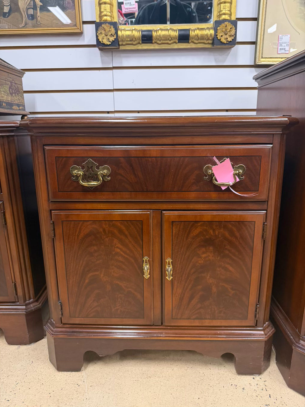 DREXEL Dark Mahogany Chippendale Nightstand