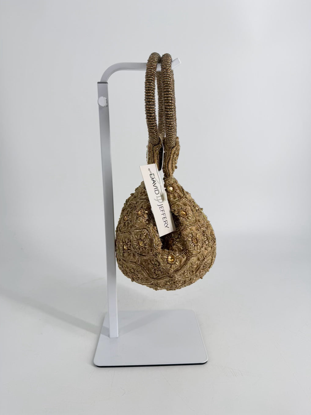 DAVID JEFFERY Gold Beaded Evening Bag NWT