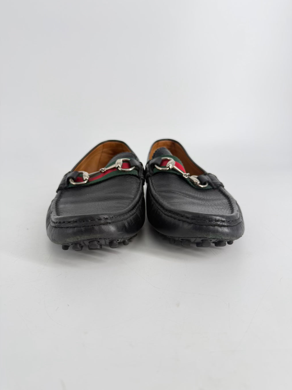 GUCCI Size 10.5 Black Leather Loafers