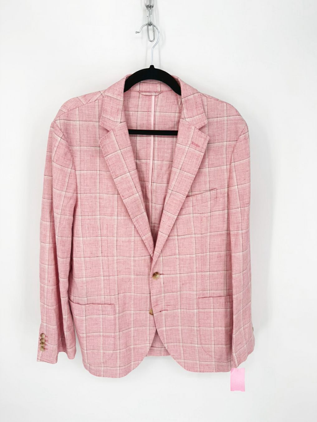 J MCLAUGHLIN Size 40 Pink Window Pane Blazer NWT