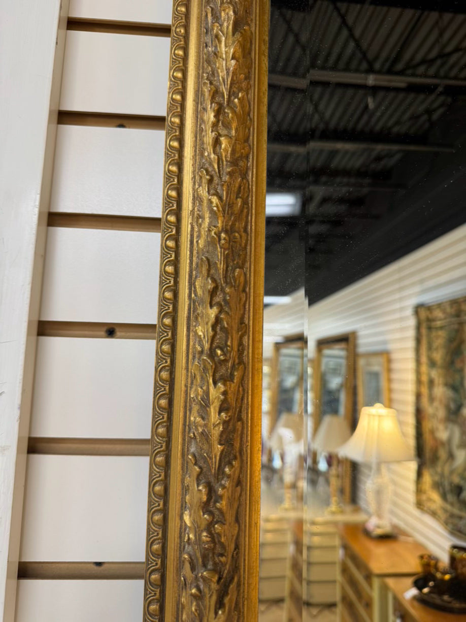 LA BARGE Gold Leaf Design Beveled Mirror