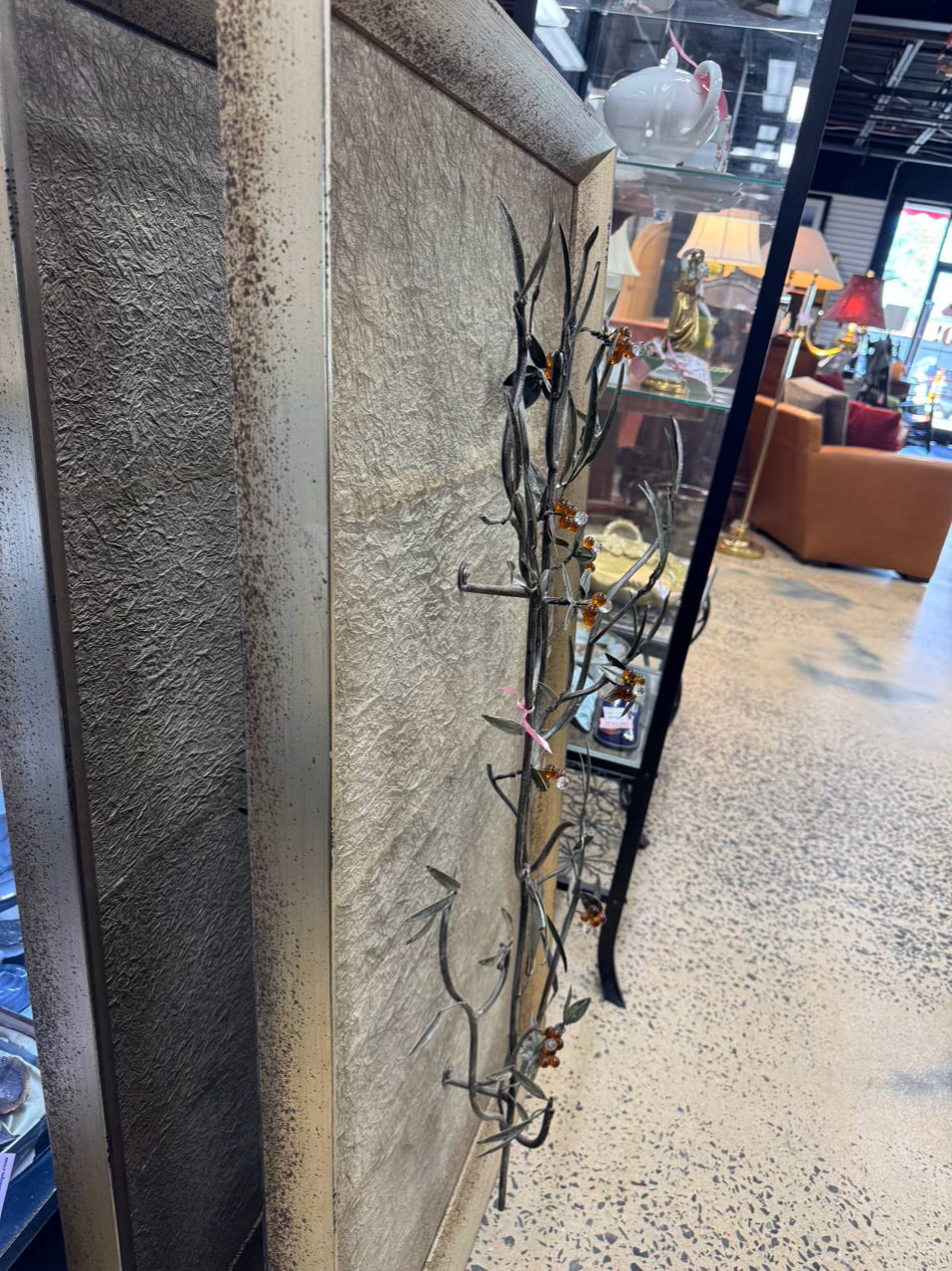 JOHN RICHARD Flower Sculpture in Frame