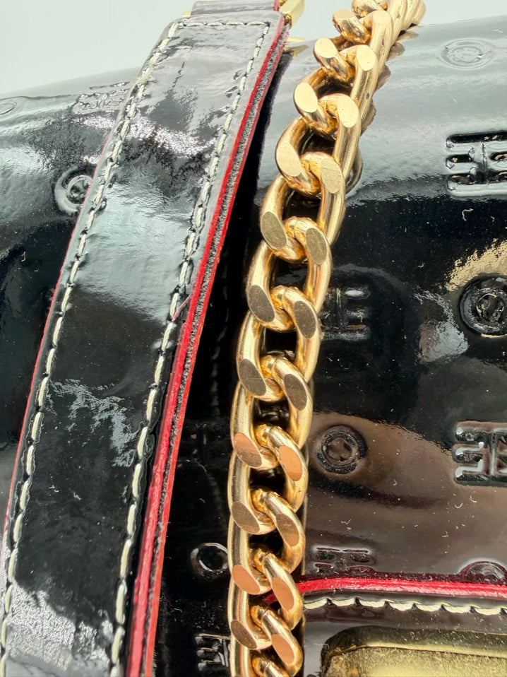 ARCADIA Patent Leather Black Monogram Purse