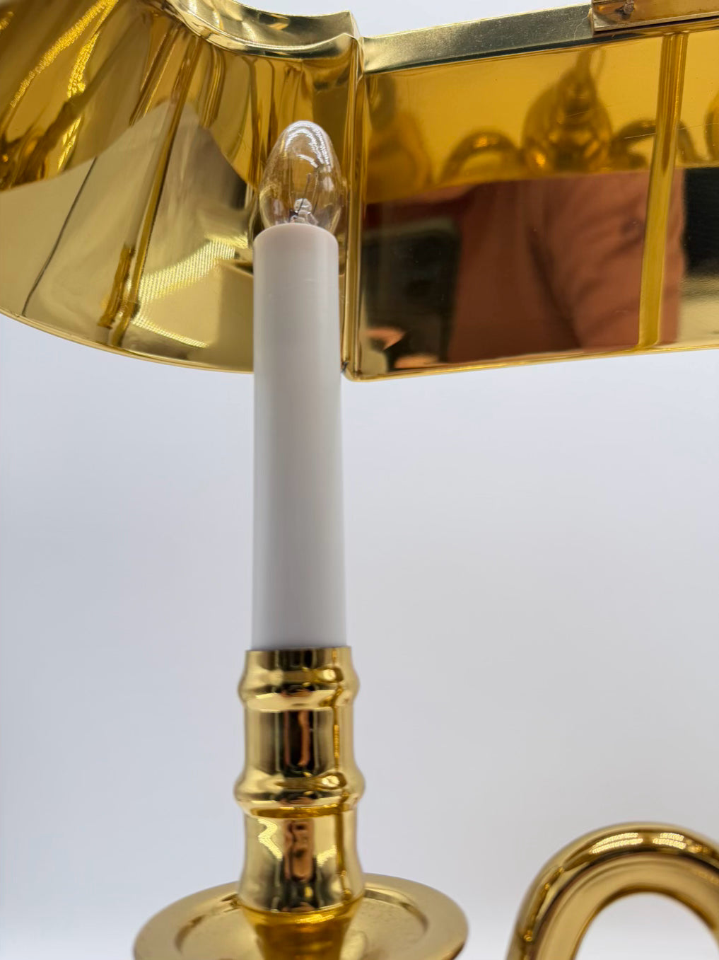 Gold & black Bouillotte Brass Lamp w/ Black Tole Shade