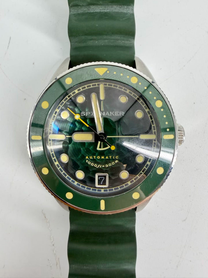 SPINNAKER Green Stainless Steel Automatic Watch w/ Extra Strap & Box