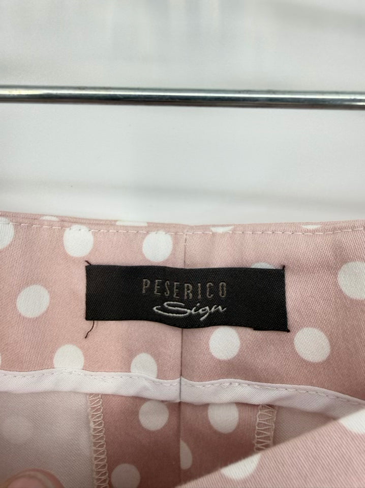 PESERICO Size 48 Blush Print Polka Dot Pants