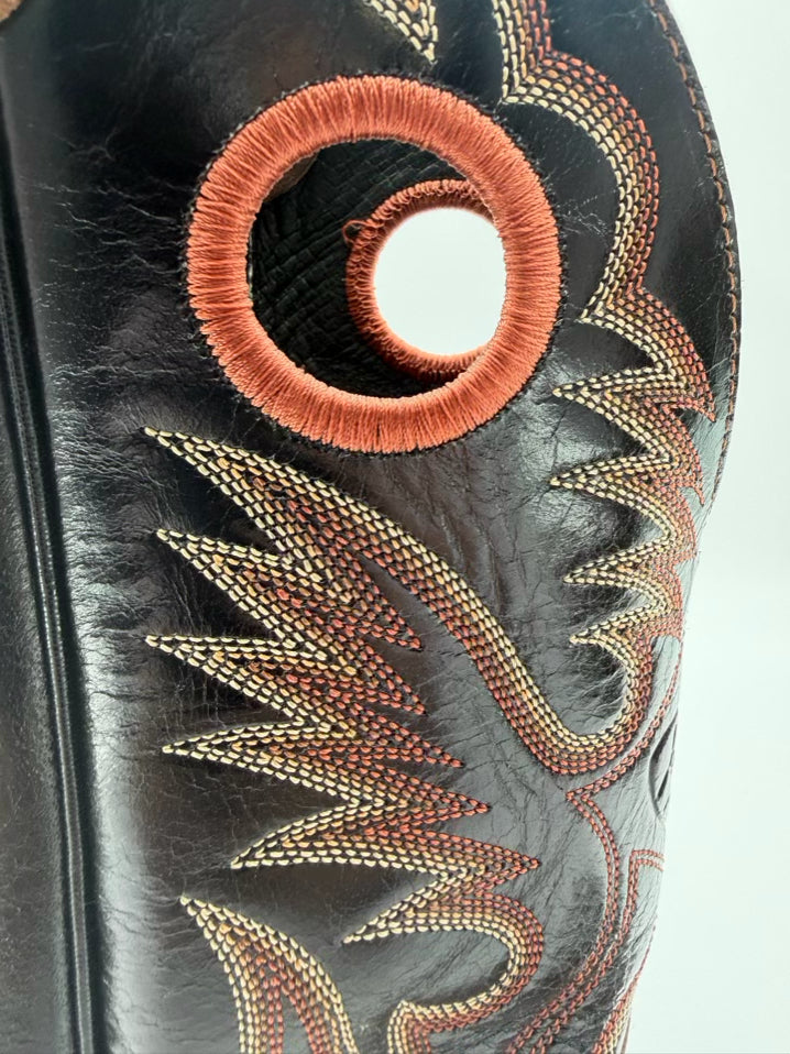 ARIAT MENS Size 9 Black, Brown & Rust Leather Cowboy Boots