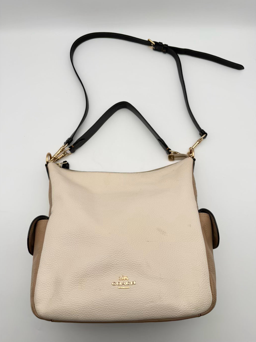 COACH Cream & Black Leather Purse