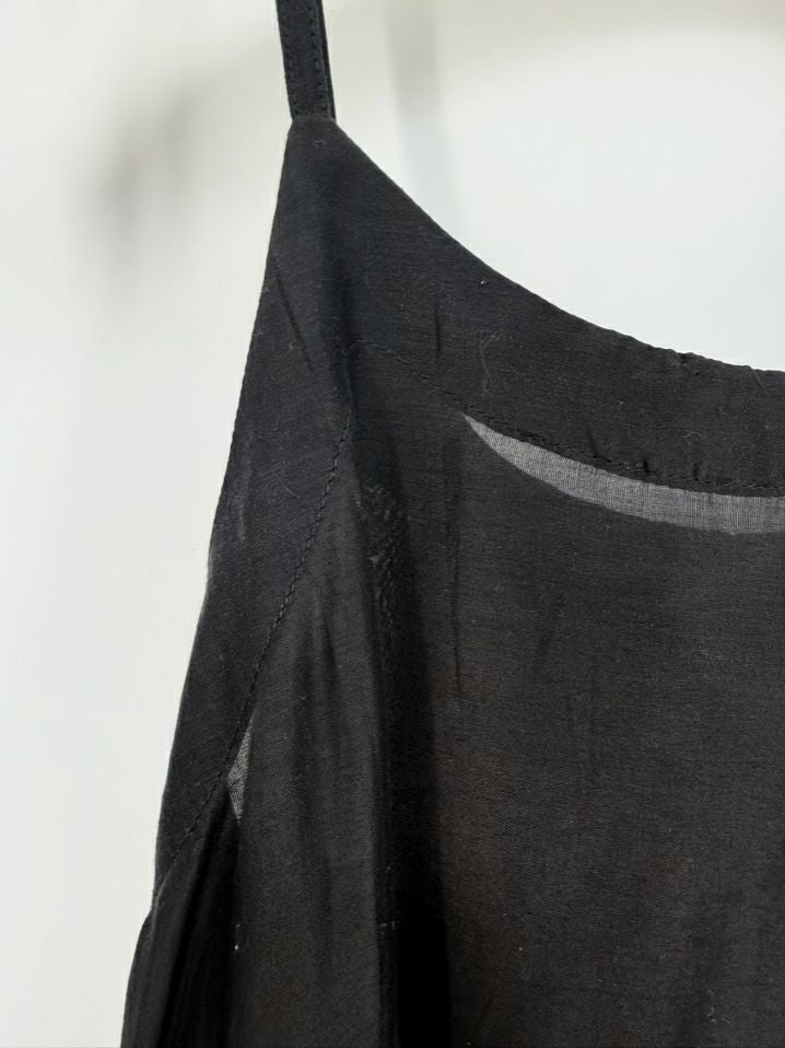 LOVEBIRDS Size XS Black & Pink Sheer Maxi-Dress w/ Slip