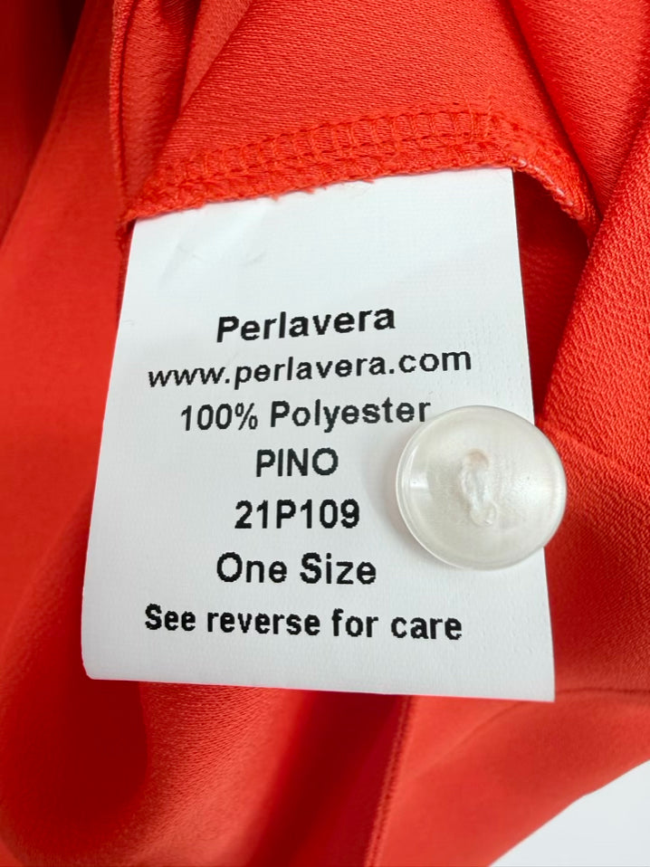 PERLAVERA Size Wmn's O/S Orange Blouse