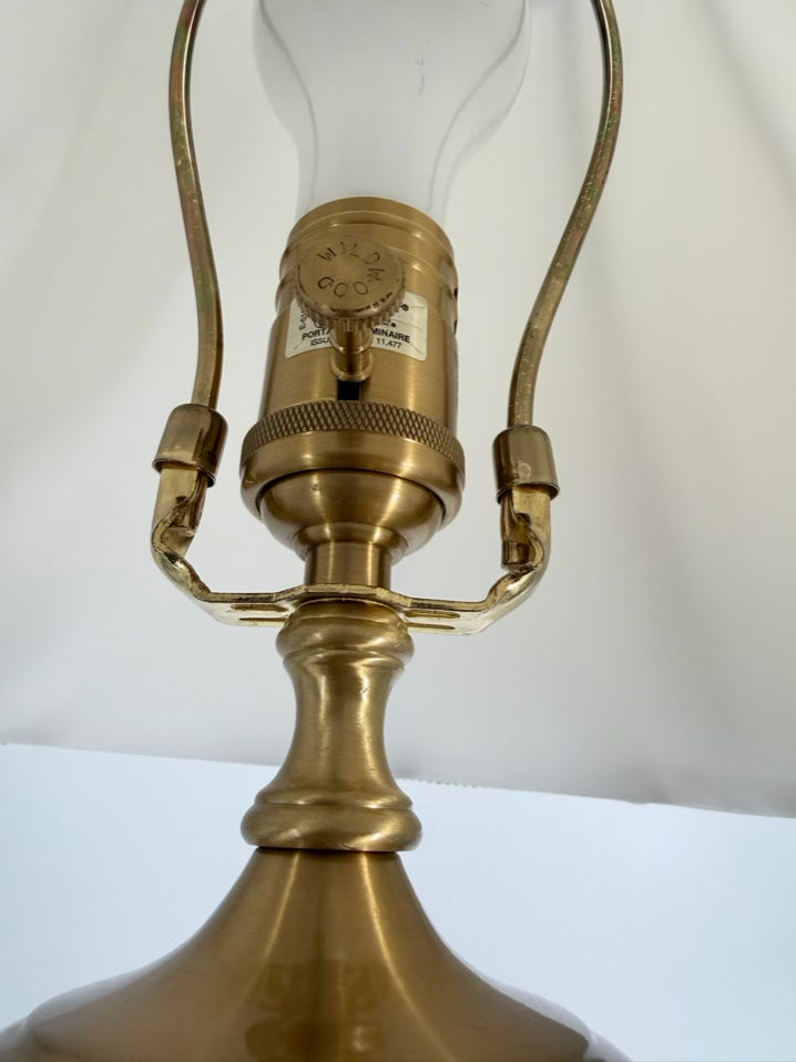 WILDWOOD Brass & Crystal Buffet Pair Of Lamps w/ Shades