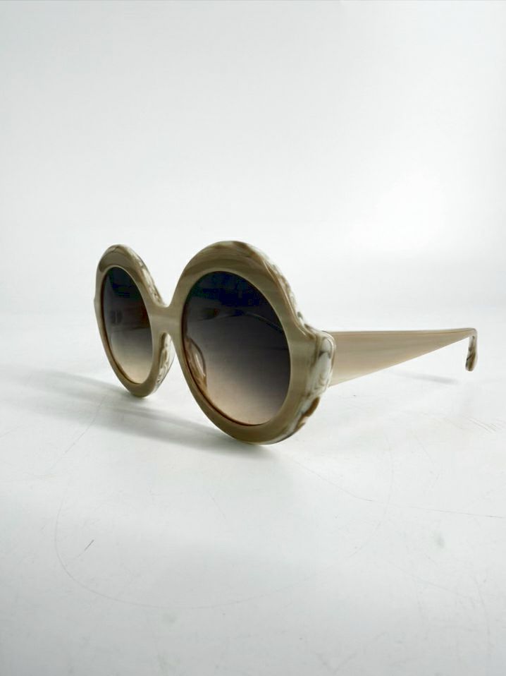 ALICE + OLIVIA Marble Cream & Brown Sunglasses