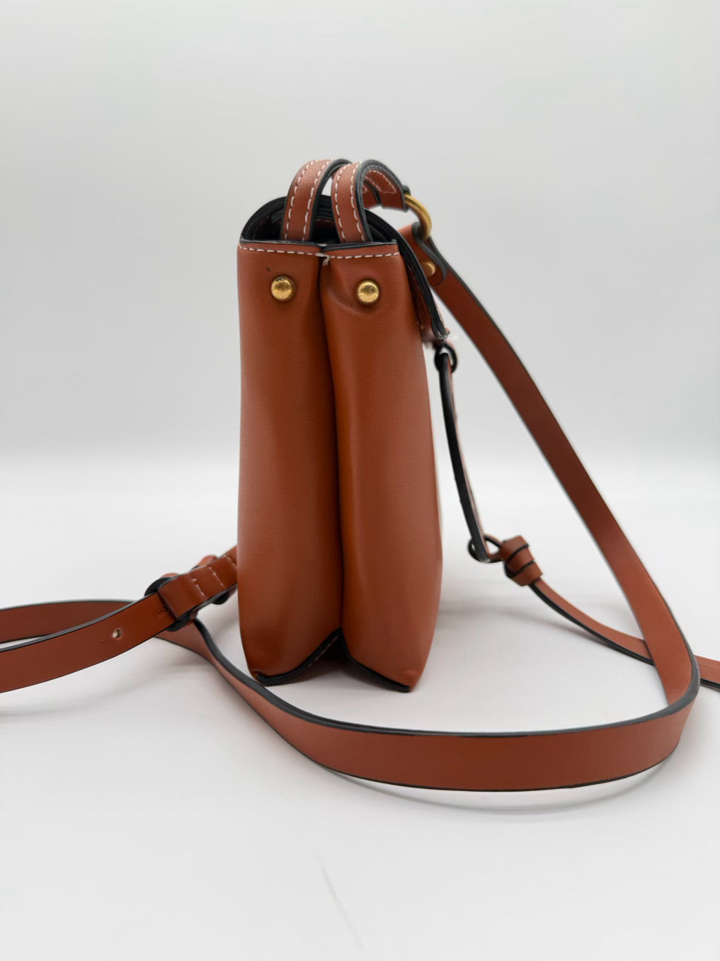 TORY BURCH Miller Chestnut Leather Crossbody Bag