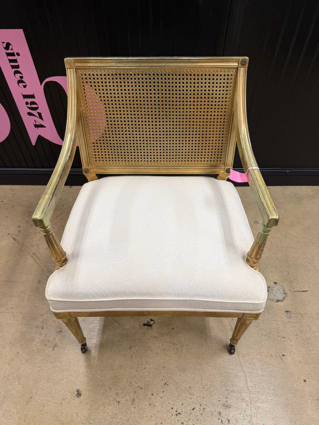 Gold Wood & Cane French Chair