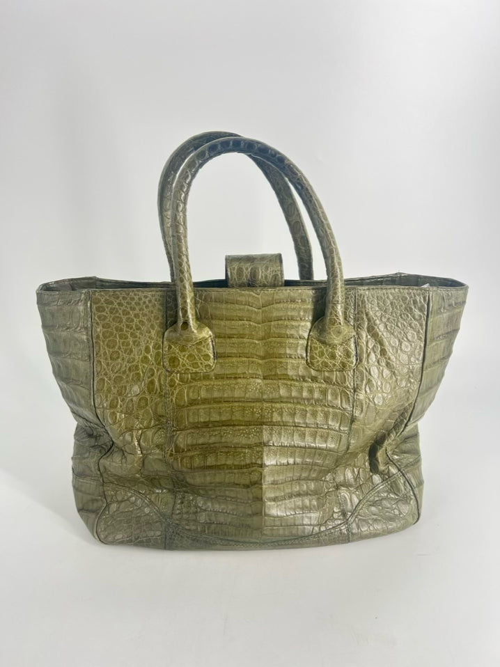 LAI Green Genuine Crocodile Embossed Purse