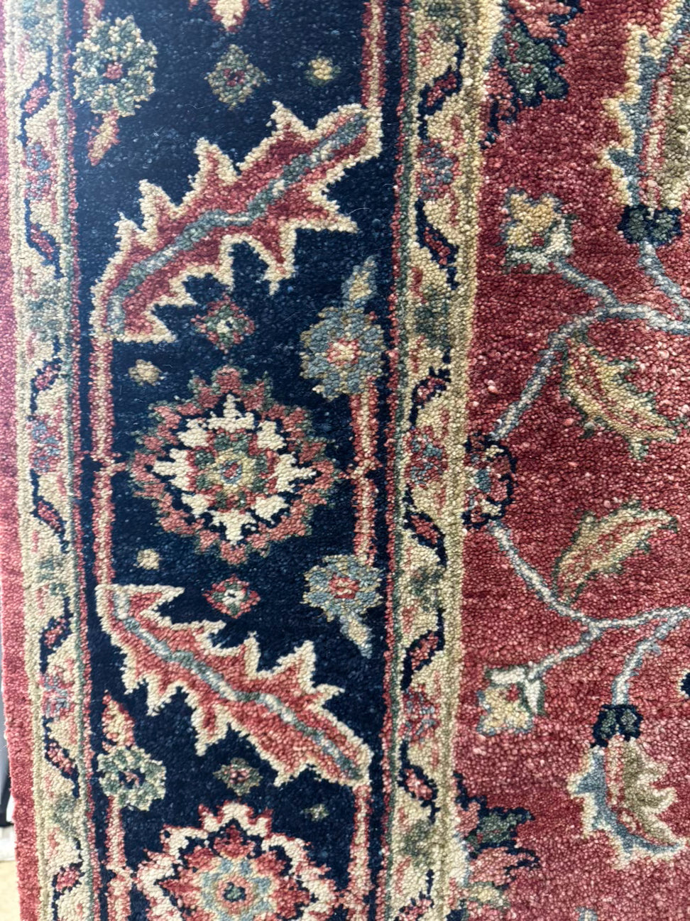 ETHAN ALLEN Red & Blue Mughal Kashan Area Rug
