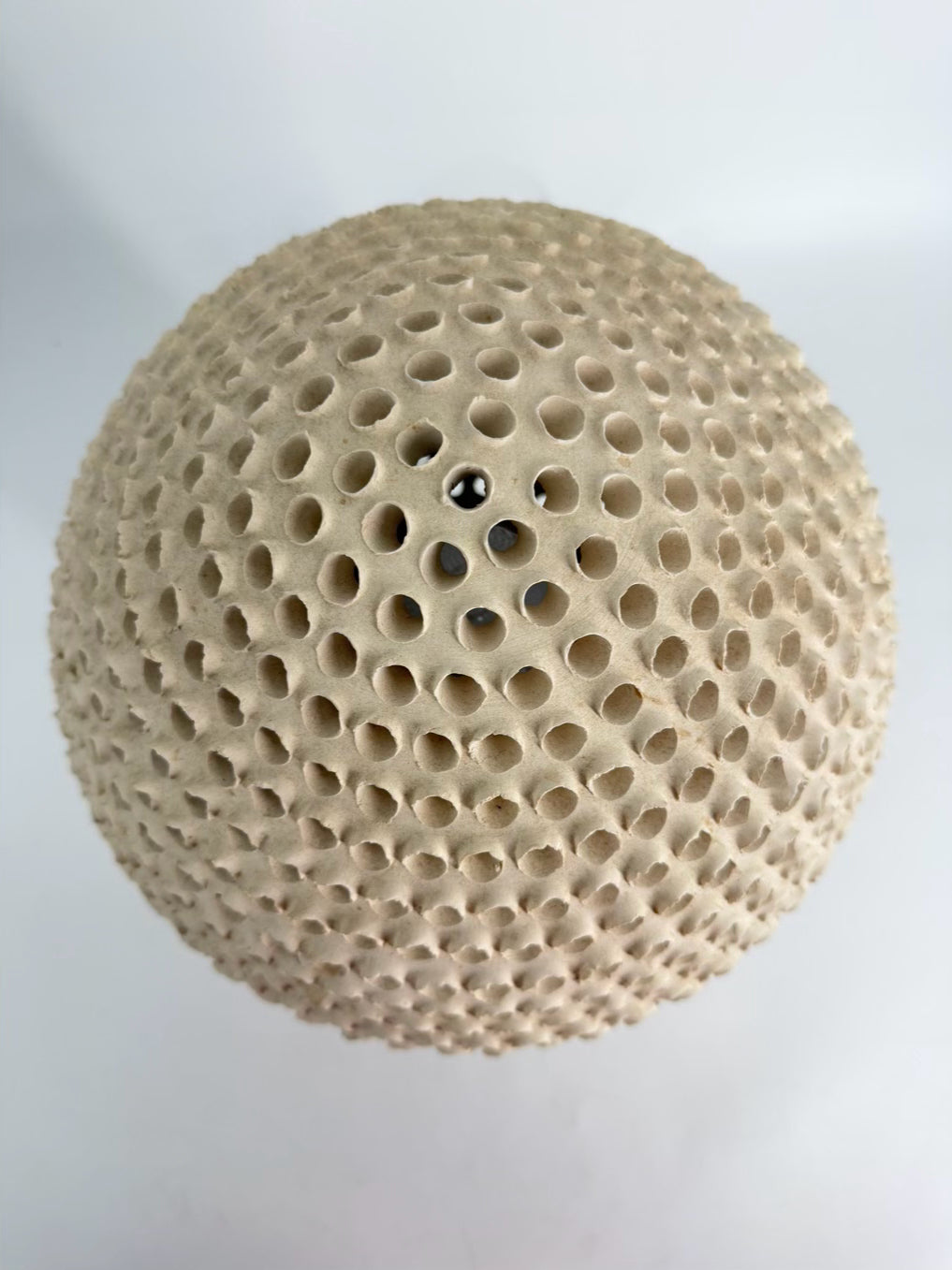 Cream Pottery 2 Piece Mushroom Lamp