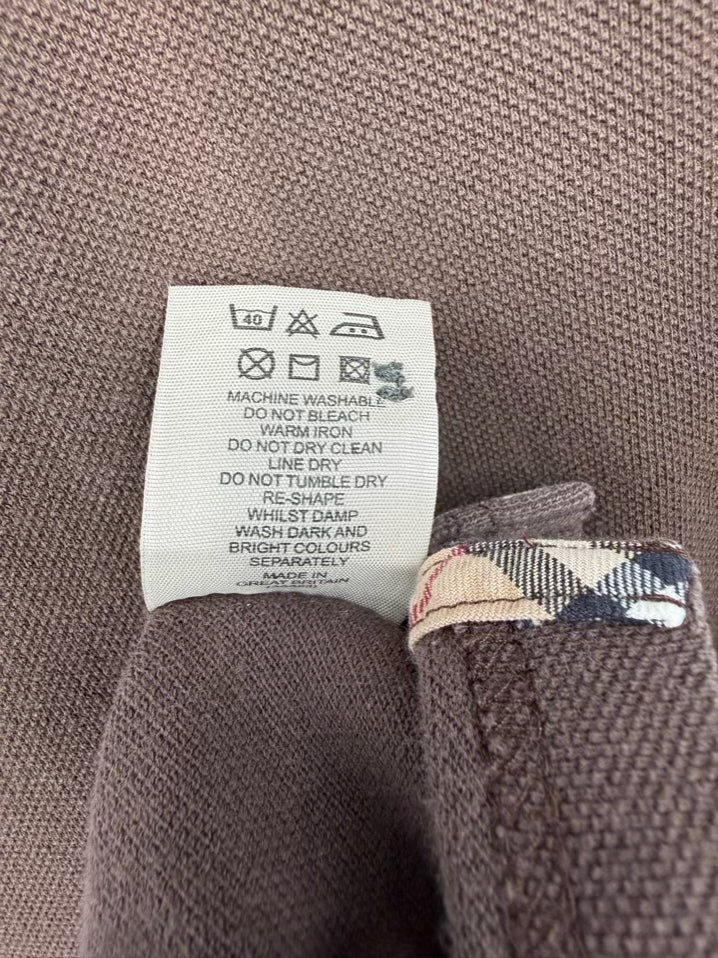 BURBERRY LONDON Nova Check Accent Size Men's L Brown Short Sleeve Shirt