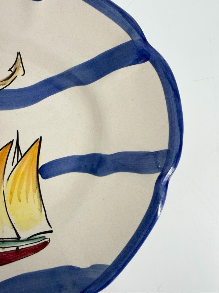 VIETRI Capri Solimene Yellow, Blue & White Pottery Platter