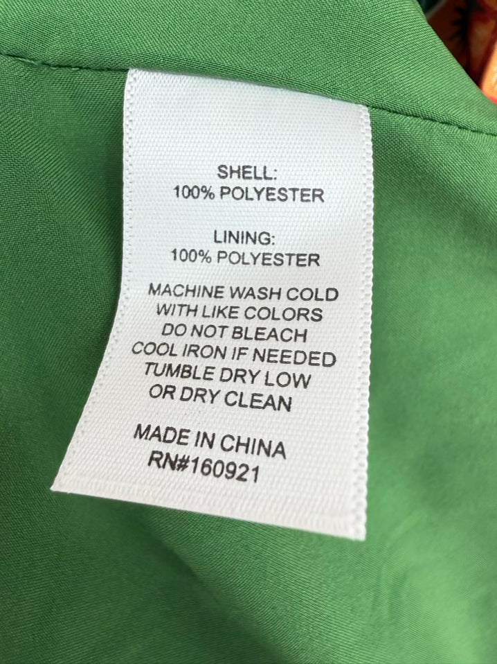 ALDEN ADAIR Wmn's Size XL Green & Orange Pleated Floral Maxi-Skirt NWT